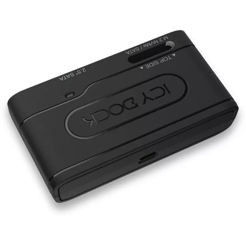 ICY DOCK EZ-Adapter MB104U-1SMB - Controlador de memoria - 2.5, M.2 (6,4 cm) - M.2 Card (PCIe NVMe & SATA) / SATA SSD - USB 3,2 (Gen 2) - Negro (MB104U