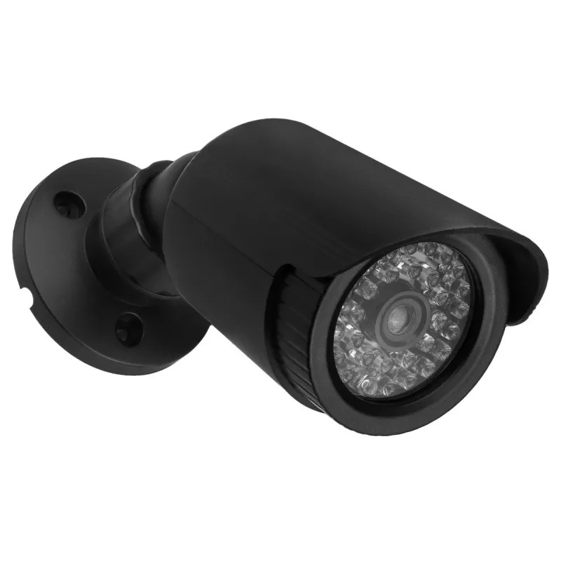 Cámara tubular simulada CEE IR1800 B, cámara de vigilancia simulada con LED IR, negro