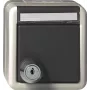 gira Toma de corriente Schuko con cerradura, Modelo 456730 (KD) – con llave, compatible con empotrar, gris
