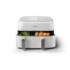 Freidora Philips serie 3000 NA353/10 doble 9 L de pie 2750 W freidora de aire plata, blanco