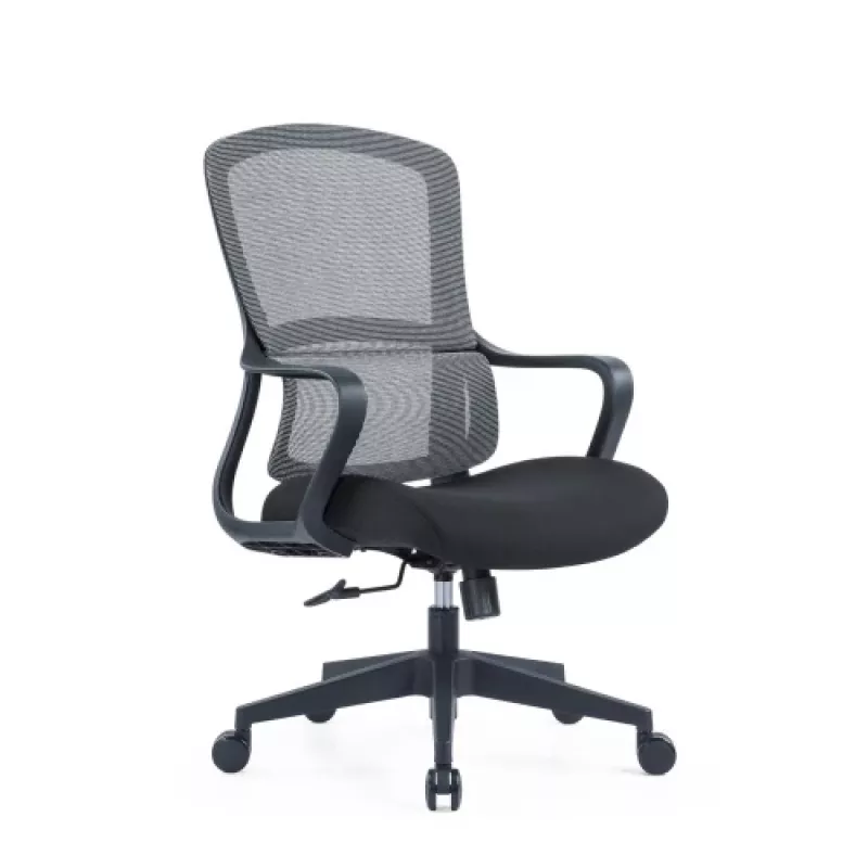 Silla de oficina ergonómica Up Up Darwin negra, tejido negro + malla gris