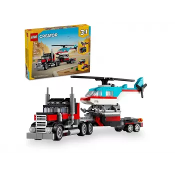 LEGO Creator Set 2 en 1 Camión con helicóptero 31146, modelo convertible para niños