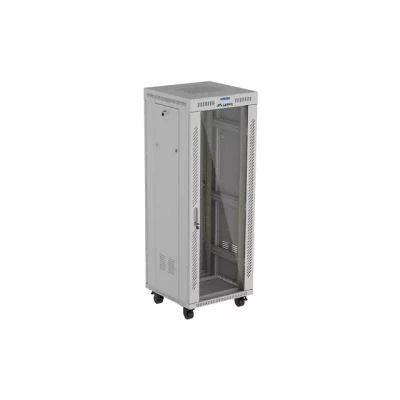 Armario rack de suelo LANBERG 19 pulgadas 32U 600×600 mm gris con puertas perforadas y LCD (flat pack)