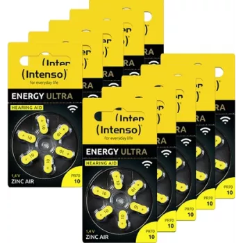 Intenso pilas para audífonos | zinc-aire A10 pack de 60 - pila (7504416MP)