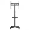 Maclean MC-949 soporte móvil con ruedas para TV de 32–55 pulgadas, VESA 75×75–400×400, máx. 25 kg, altura 149,5–154,5 cm, inclinación +5°, estante, negro
