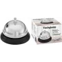 Campana de mesa WEDO 62 4411 — Campana de mesa/servicio de metal, base negra, cúpula plateada, Ø 8,5 cm, 60 mm de altura