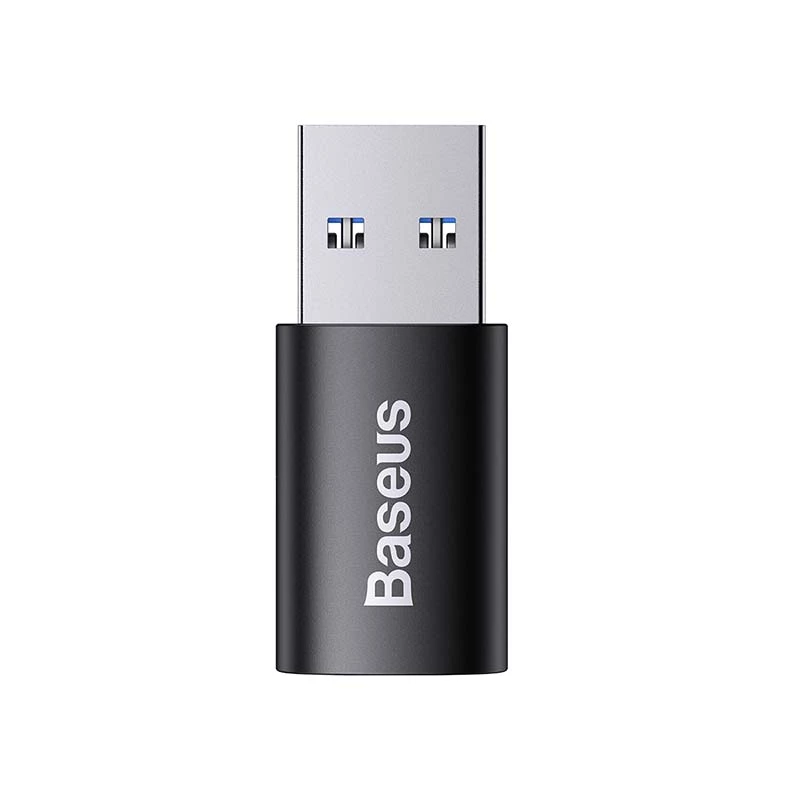 Adaptador Baseus Ingenuity USB Type-A (conector hembra) a USB Type-C (conector macho) 10 Gbit/s, negro, 14×22×8 mm