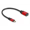 Adaptador USB DeLOCK 60172 USB Type-C macho a USB Type-A hembra 10 Gbit/s 15 cm rojo metal