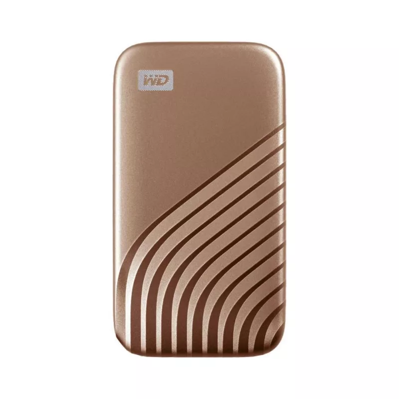 WD My Passport WDBAGF0020BGD - SSD - cifrado - 2 TB - externo (portátil) - USB 3.2 Gen 2 (conector USB-C) - AES de 256 bits - dorado