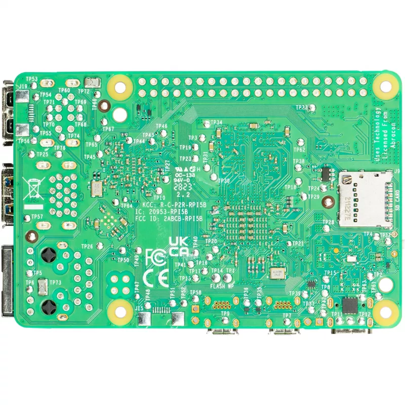 Ordenador de placa única Raspberry Pi 5 placa de desarrollo — 2400 MHz Arm Cortex-A76, hasta 16 GB LPDDR4x, MicroSD, USB 3.2, Wi‑Fi 5