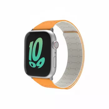 Correa GUAN Premium Pro para Apple Watch 44/45/42/49/46 mm — Naranja/blanco