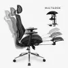 Silla giratoria mark adler MA-EXPERT 5.7 — silla de oficina ergonómica de malla, altura ajustable, reposacabezas, reposabrazos, reposapiés, negra