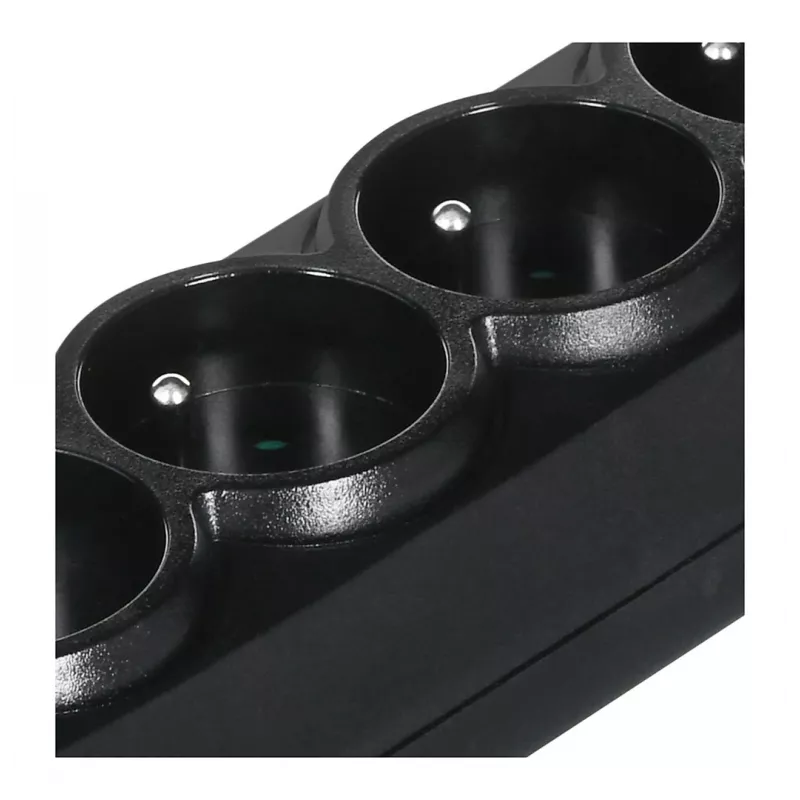 EVER Classic T/LZ09-CLA030/0000 protector contra sobretensiones, 5 tomas, 3 m, 250 V, protección infantil, LED, negro