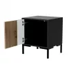 Mesita de noche Cama Meble MERCI 44x40x52,5 cm, negro y roble, MDF/aglomerado, pack de 2