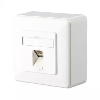 METZ CONNECT BTR E-DAT C6 8(8) AP - toma de pared - RJ-45 - blanco puro, RAL 9010 (1307370002-I)