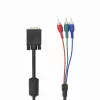Cable VGA a 3×RCA SBOX VGA-1022 M/M 2 m, conector macho VGA a tres RCA compuesto, 2 metros de longitud