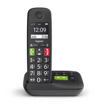 Gigaset E290A Teléfono analógico/DECT con identificación de llamadas Negro