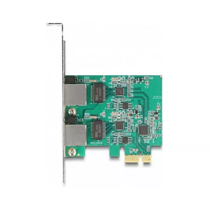 Tarjeta DeLOCK PCI Express x1 a 2 x RJ45 2,5 Gigabit LAN RTL8125 Ethernet por cable