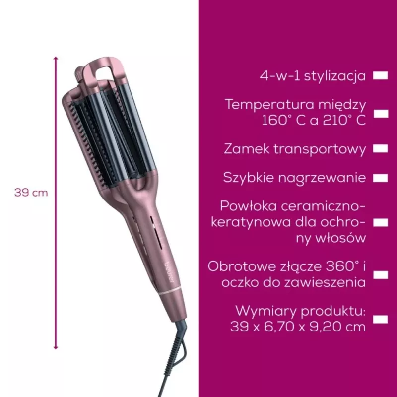 Moldeador de pelo Beurer HT65 herramienta 2 en 1 para rizar y alisar, modelo HT65