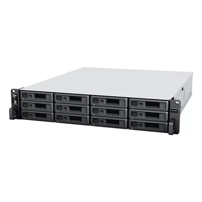 Synology RackStation RS2423+ servidor NAS/almacenamiento en rack (2U) Ryzen Embedded V1780B 8 GB DDR4 0 TB DiskStation Manager Negro, Gris