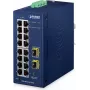 PLANET IP30 Industrial L2/L4 16-Port Managed L2/L4 Gigabit Ethernet (10/100/1000) azul (IGS-4215-16T2S-U)