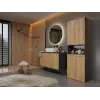 Top E Shop NEL 2K DK ANT/ART KP armario de almacenaje para baño, grafito/roble
