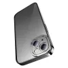 Set de funda transparente con purpurina y cristal templado Baseus para iPhone 14 Plus (negro)