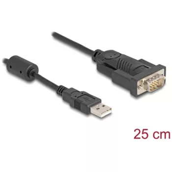 Adaptador DeLOCK USB 2.0 Type-A a serie RS-232 D-Sub 9 pines conector macho 0,25 m