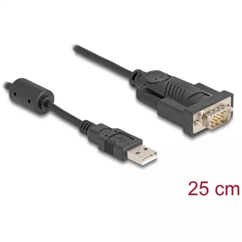 Adaptador DeLOCK USB 2.0 Type-A a serie RS-232 D-Sub 9 pines conector macho 0,25 m