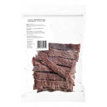 PETITTO tiras de carne monoproteicas pato 400 g — snack de entrenamiento de una sola proteína para perros, proteína 47,3 %, grasa 23,4 %