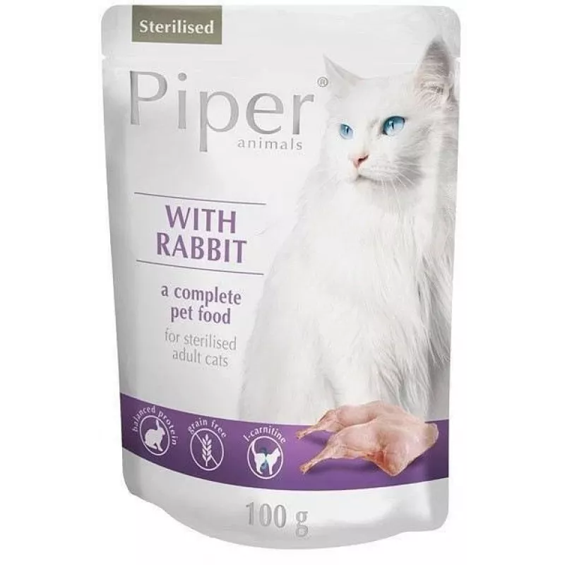DOLINA NOTECI Piper Animals Sterilised Rabbit - Comida húmeda para gatos - 100 g