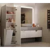 Armario de baño Nel DD 1K cesta color crema puertas largas