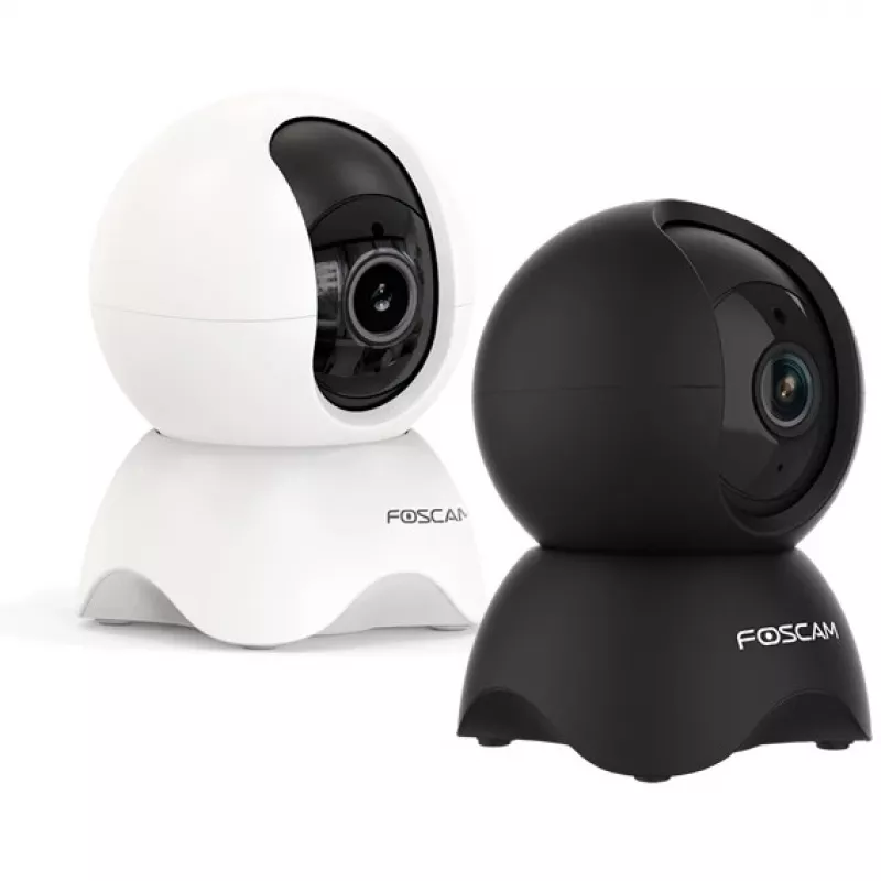 Foscam X5-B cámara de seguridad IP, para interior, 5 MP 2592x1944, Wi-Fi y LAN, motorizada (giro/inclinación), visión nocturna de 8 m, detección de personas, zoom digital 6x, negra