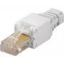 Wentronic Goobay conector de red RJ45 CAT 5e UTP sin herramientas, blanco - para conductores internos flexibles y rígidos, AWG 24-26 (68859)