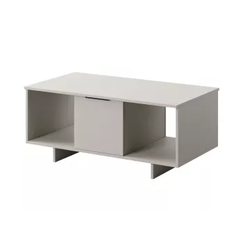 Mesa de centro Cama Meble ALMA 100×55×55 cm, tablero rectangular beige, acabado cashmere