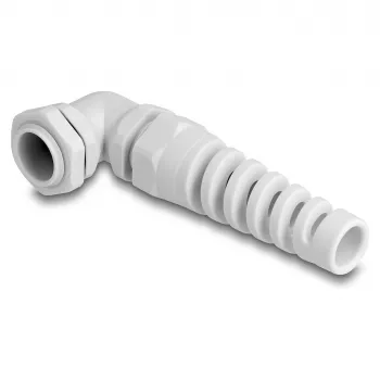 Prensaestopas DeLOCK acodado 90° PG11 gris alivio de tracción