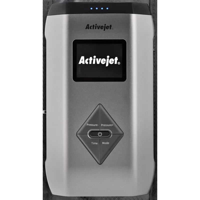 Masajeador de piernas para drenaje linfático ActiveJet ACM-PLUS-A1 L, batería 25 W, batería integrada, 380×1020×60 mm, negro