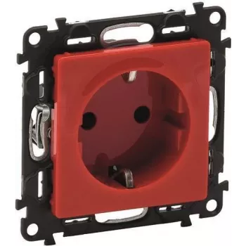 Legrand 753129 Toma Schuko con protección infantil Valena Life Rojo (753129)
