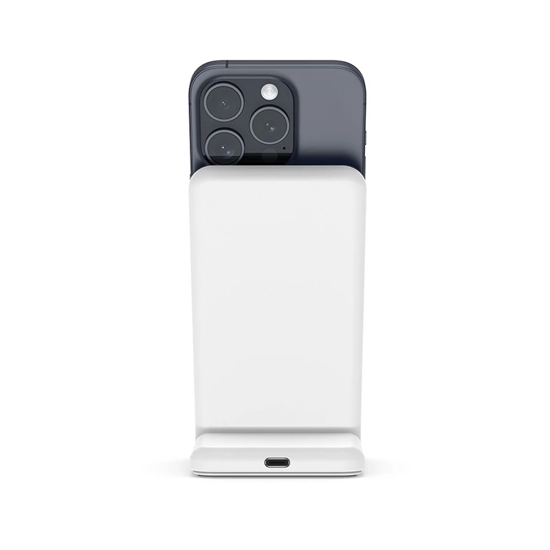 Cargador inalámbrico Crong CRG-MSS-WHT 10W carga rápida para dispositivos compatibles con Qi