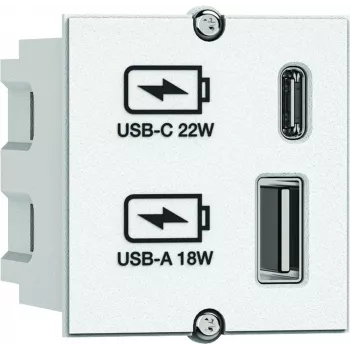 Regleta de enchufes Bachmann 917.2271 con salida USB-A y USB-C 22W, regleta múltiple
