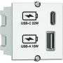 Regleta de enchufes Bachmann 917.2271 con salida USB-A y USB-C 22W, regleta múltiple