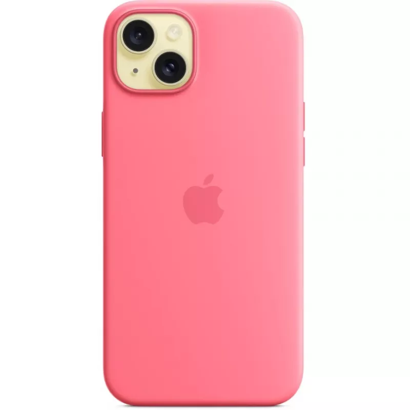 Funda de silicona Apple MWNE3ZM/A para iPhone 15 Plus con MagSafe, rosa
