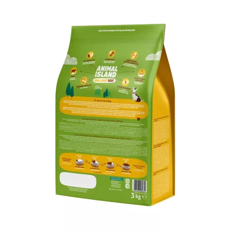 ANIMAL ISLAND Brilliant beef - alimento seco para perros - 3 kg