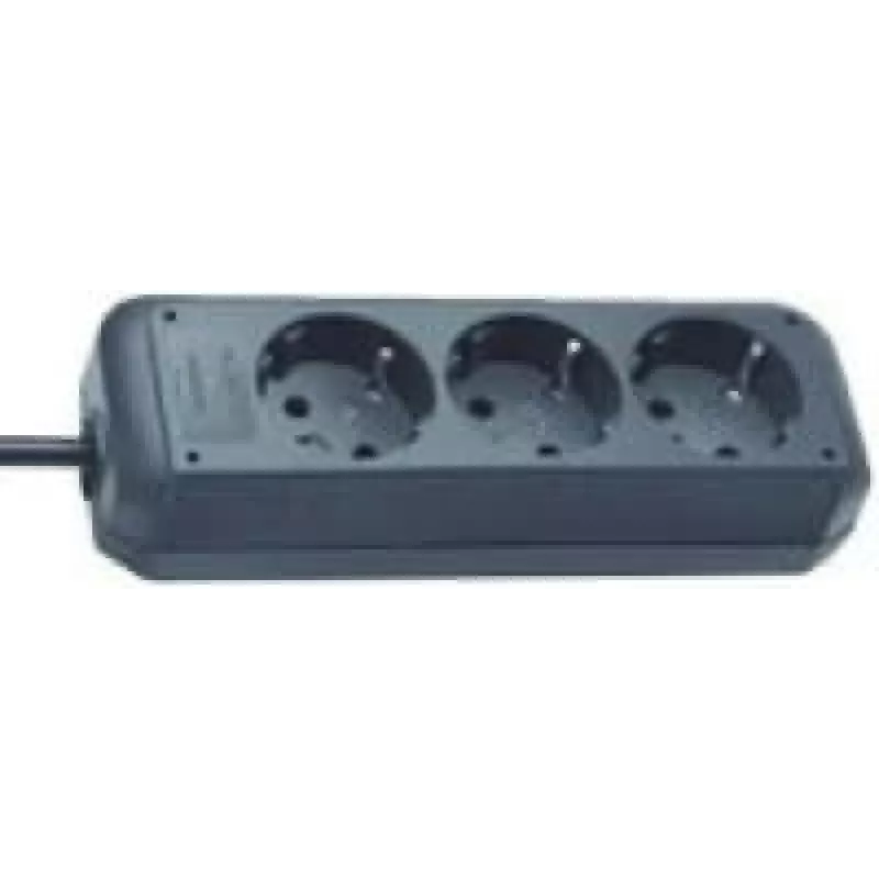brennenstuhl Eco-Line - Regleta de enchufes - 3 tomas - cable de 1,5 m - negro (1158620015)