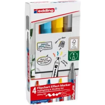 Rotulador para flipchart Edding 385 1,0–5,0 mm colores surtidos, pack de 4