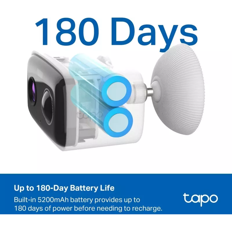Cámara de vigilancia para exterior con batería TP-LINK Tapo C400 — 1080p, visión nocturna, audio bidireccional, detección de movimiento, IP65