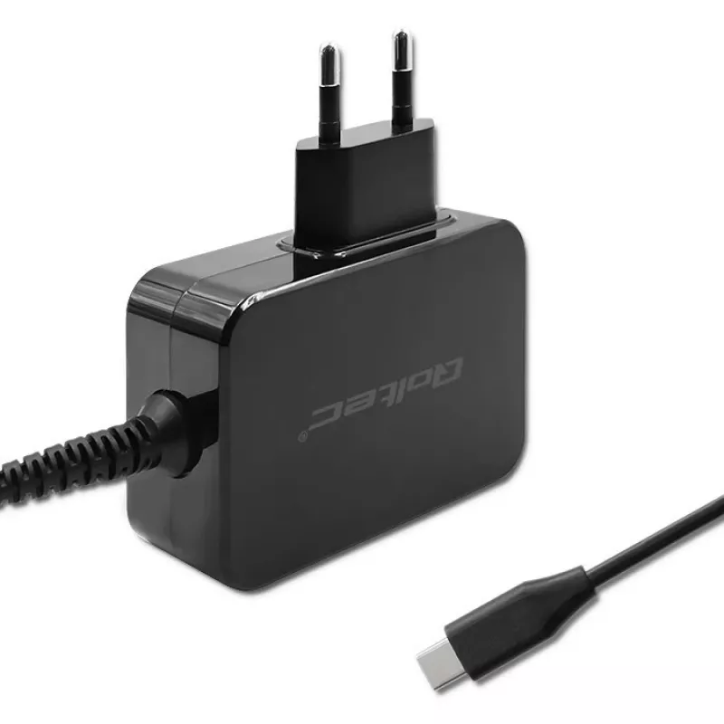 Qoltec 52386 Cargador GaN POWER PRO | 1xUSB-C | 65W | 5-20V | 3-3,25A | negro