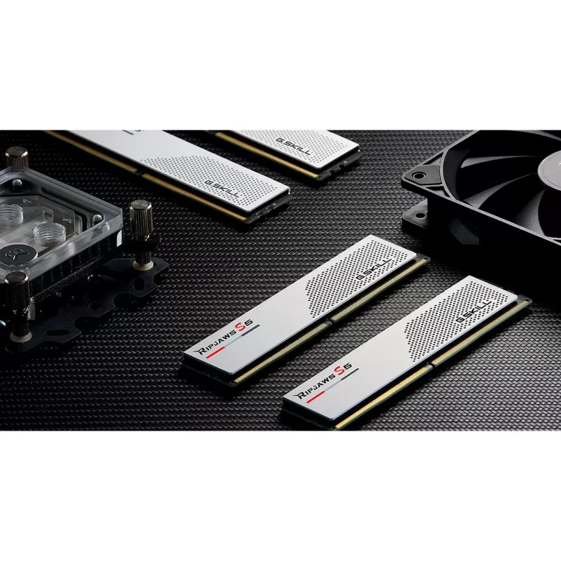 DIMM 32 GB DDR5-6000 (2x 16 GB) Dual-Kit, memoria RAM blanca, F5-6000J3040F16GX2-RS5W, Ripjaws S5, INTEL XMP
