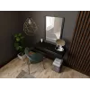 Tocador con espejo cama meble PAFOS 80×41,6×100 cm, marco de MDF, 1 cajón, negro mate