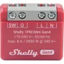 Interruptor inteligente Shelly 1PM Mini Gen4, inalámbrico 110–240 V AC, máx. 8 A / 2000 W, carcasa de plástico 34×16×29 mm